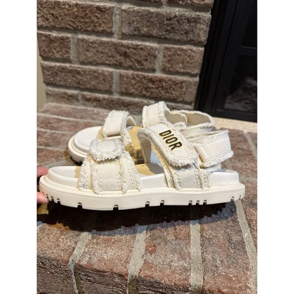 Christian Dior Act Velcro Sandals Ecru Size 38 US SIZE 8 - Picture 4 of 14